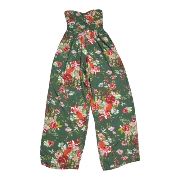 B.O.G Collection Flower Print Strapless Jumpsuit - Picture 1 of 13